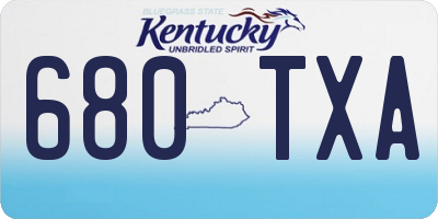KY license plate 680TXA