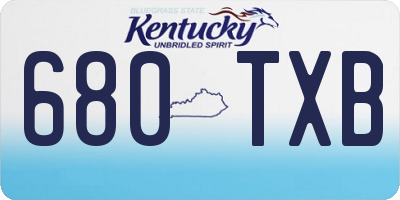 KY license plate 680TXB