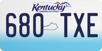 KY license plate 680TXE