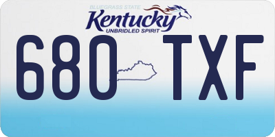KY license plate 680TXF