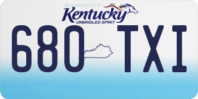 KY license plate 680TXI