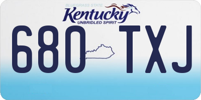 KY license plate 680TXJ