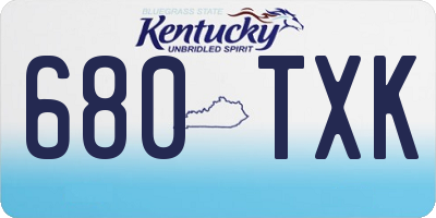 KY license plate 680TXK