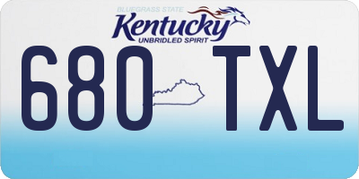 KY license plate 680TXL