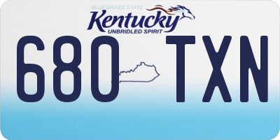 KY license plate 680TXN
