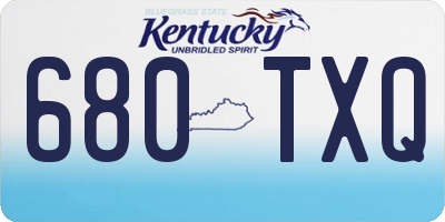 KY license plate 680TXQ