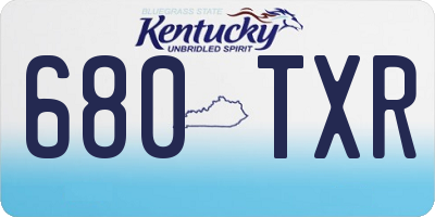 KY license plate 680TXR
