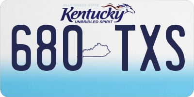 KY license plate 680TXS