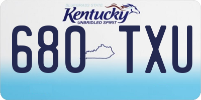 KY license plate 680TXU