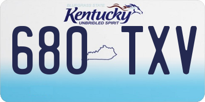 KY license plate 680TXV