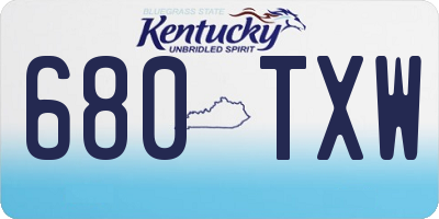 KY license plate 680TXW