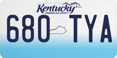 KY license plate 680TYA