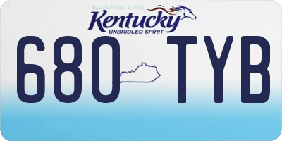 KY license plate 680TYB