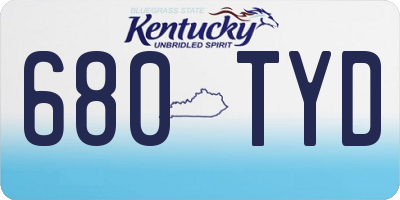KY license plate 680TYD