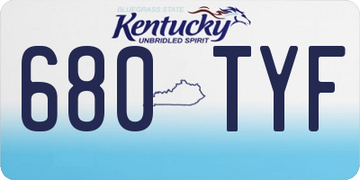 KY license plate 680TYF