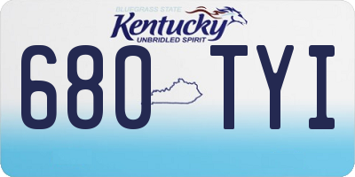 KY license plate 680TYI
