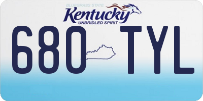 KY license plate 680TYL