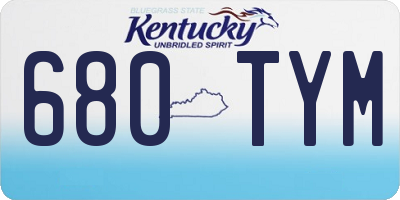 KY license plate 680TYM
