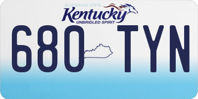 KY license plate 680TYN