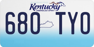 KY license plate 680TYO