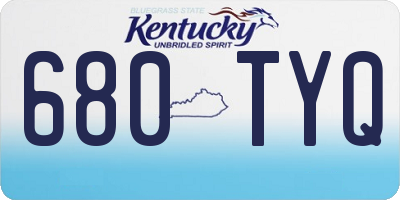 KY license plate 680TYQ
