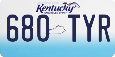 KY license plate 680TYR