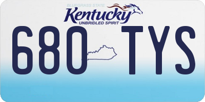 KY license plate 680TYS