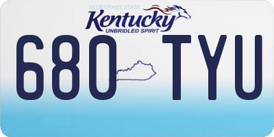 KY license plate 680TYU