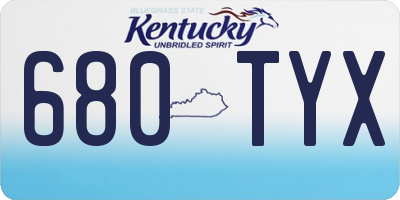KY license plate 680TYX