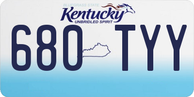 KY license plate 680TYY