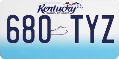 KY license plate 680TYZ