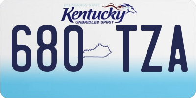 KY license plate 680TZA