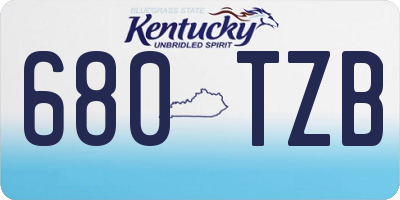 KY license plate 680TZB