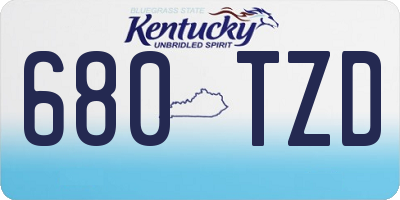 KY license plate 680TZD
