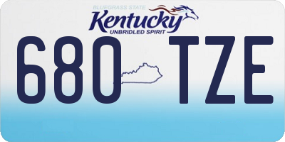 KY license plate 680TZE