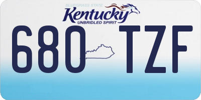 KY license plate 680TZF