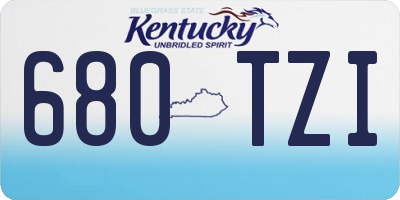 KY license plate 680TZI
