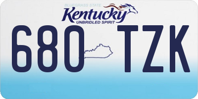 KY license plate 680TZK