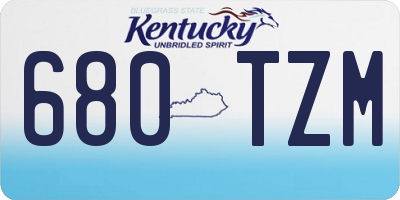KY license plate 680TZM