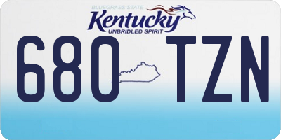 KY license plate 680TZN