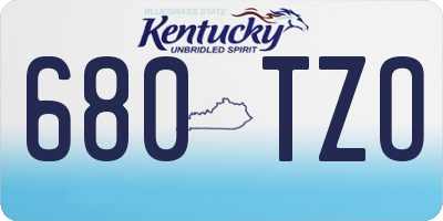 KY license plate 680TZO