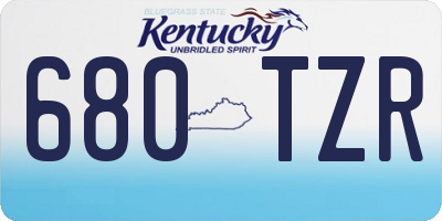 KY license plate 680TZR