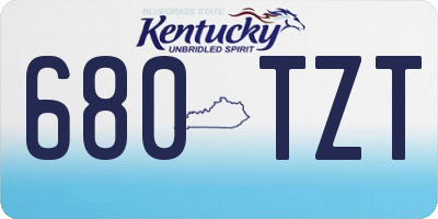 KY license plate 680TZT