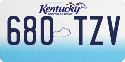 KY license plate 680TZV