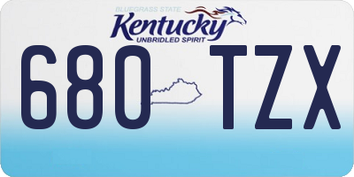 KY license plate 680TZX