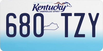 KY license plate 680TZY