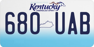 KY license plate 680UAB