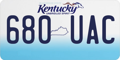 KY license plate 680UAC