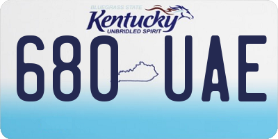 KY license plate 680UAE