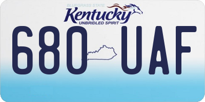 KY license plate 680UAF